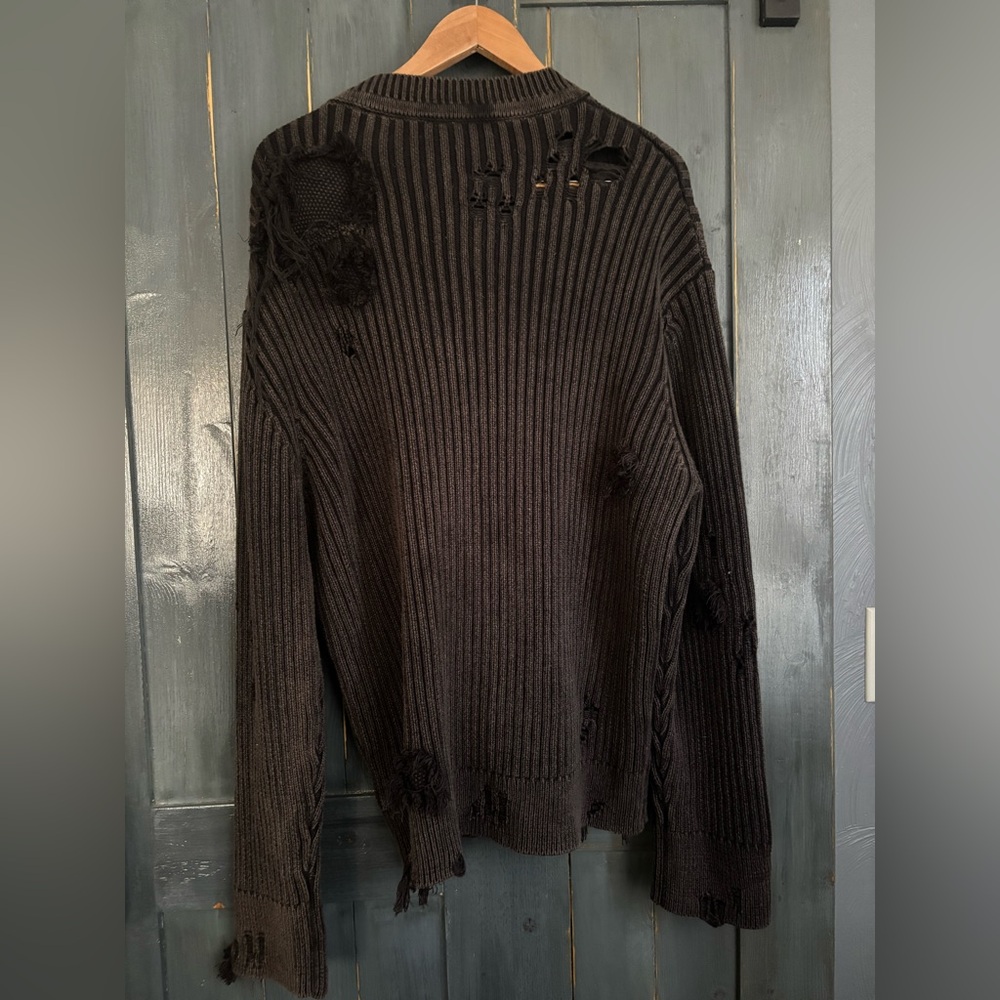 UNDERWATER Wasteland RIPPED Sweater Charcoal //Distressed Sweater Sz L NWT - Picture 9 of 16